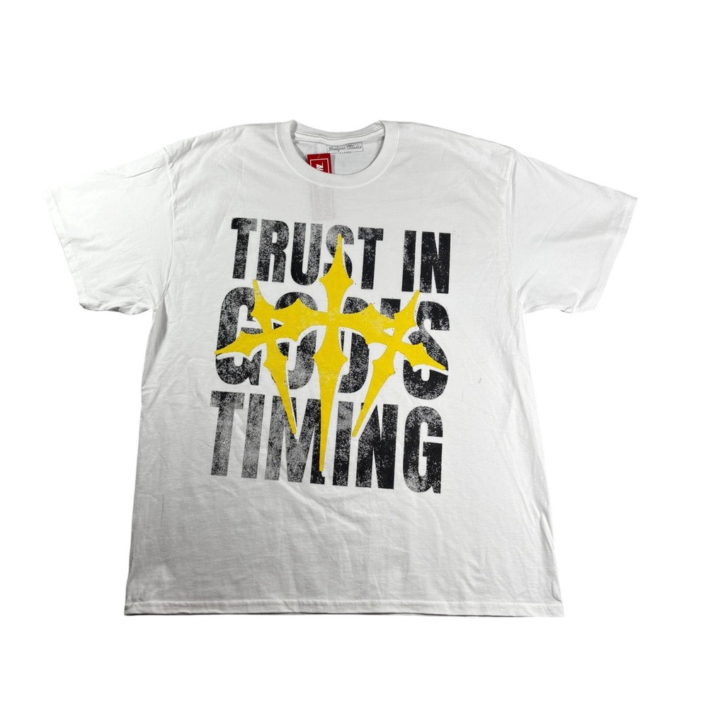 Headgear Classics Trust In Gods Timing Graphic T-Shirt White Mens XL New